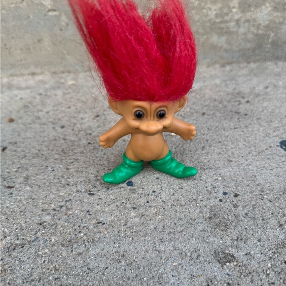 Red-Haired Troll Doll with Green Boots 1990s - Picture 1 of 4
